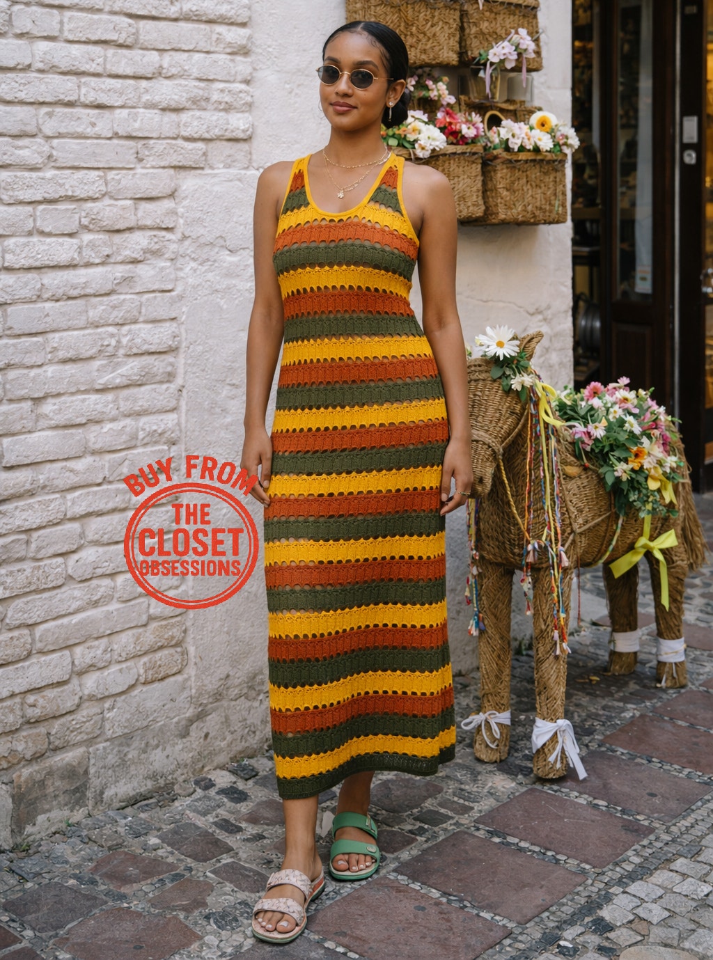 Zara Nwt Multicolor Striped Cotton Knit Tank Midi Dress Resort Vacation M
